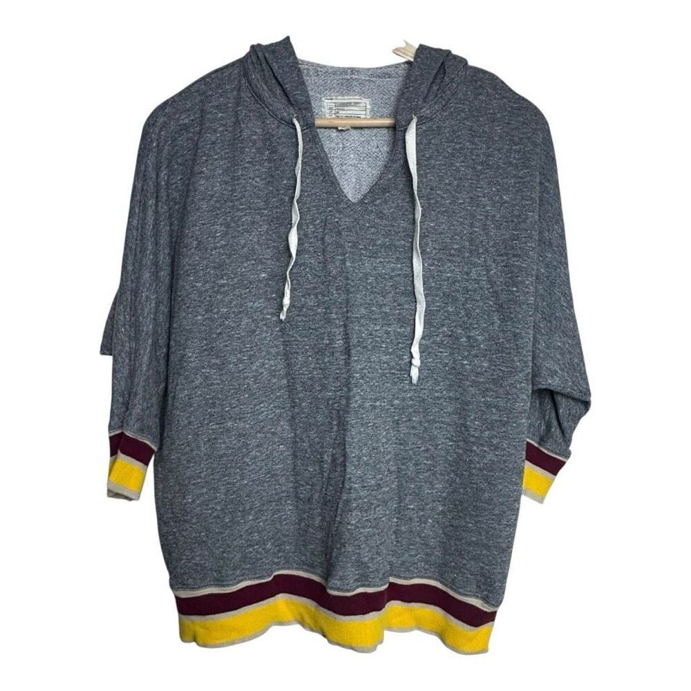 Current Elliott the cropped sleeve sweatshirt heather with stripe size 0‎